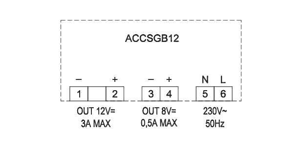 Аккумуляторная батарея ACCSGB12. Схема подключения